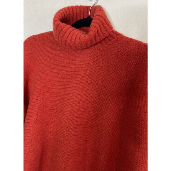 CARROLL REED TURTLENECK FRINGE TRIM SWEATER DARK ORANGE SIZE S - Picture 6 of 7